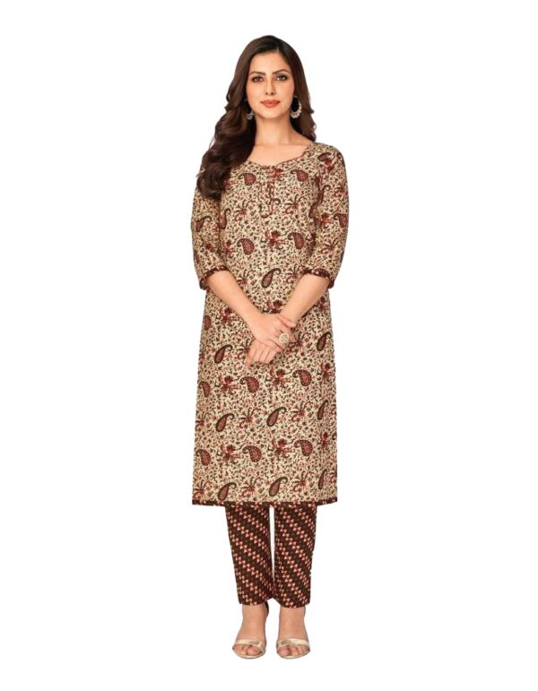 Readymade Cotton Printed Kurta Pant (Kurti Pant or Kameez Pant) Set for Women Size L