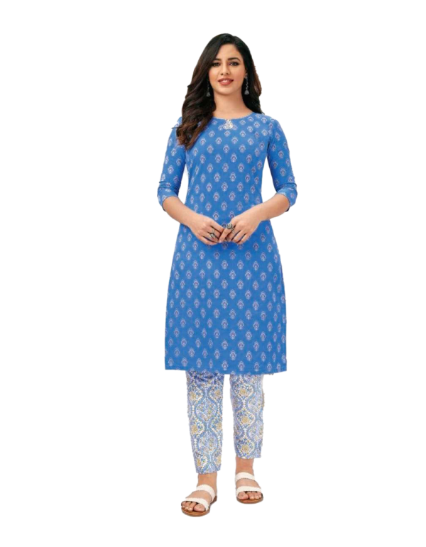 Readymade cotton print kurta pant set (kurti and pant) for women Size XL