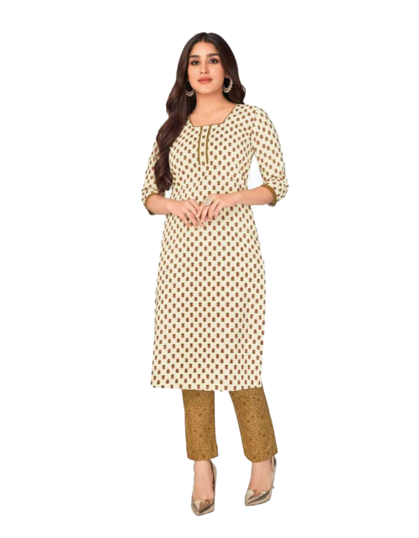 Readymade Cotton Printed Kurta Pant (Kurti Pant or Kameez Pant) Set for Women L Size