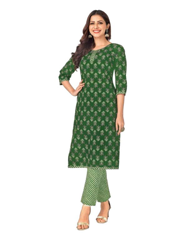Readymade Cotton print Kurta Pant set for women, readymade kurta pant set Size : XL