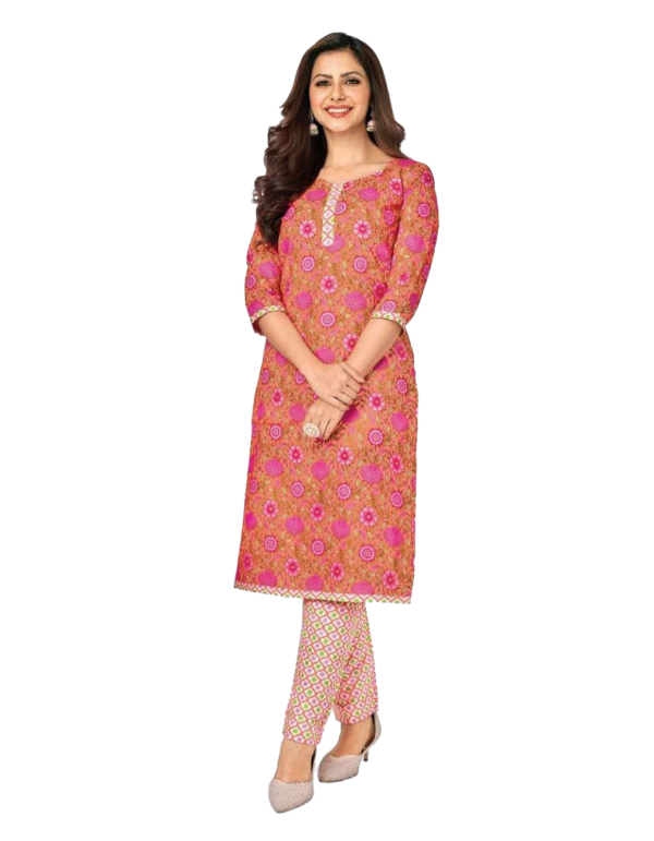 Readymade cotton print kurta pant set (kurti and pant) for women Size XL